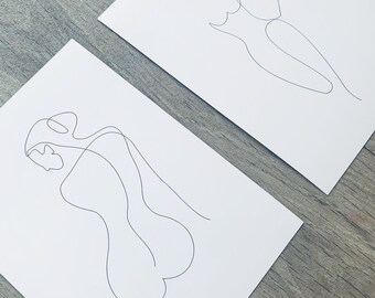 Naked Woman Drawing | Etsy