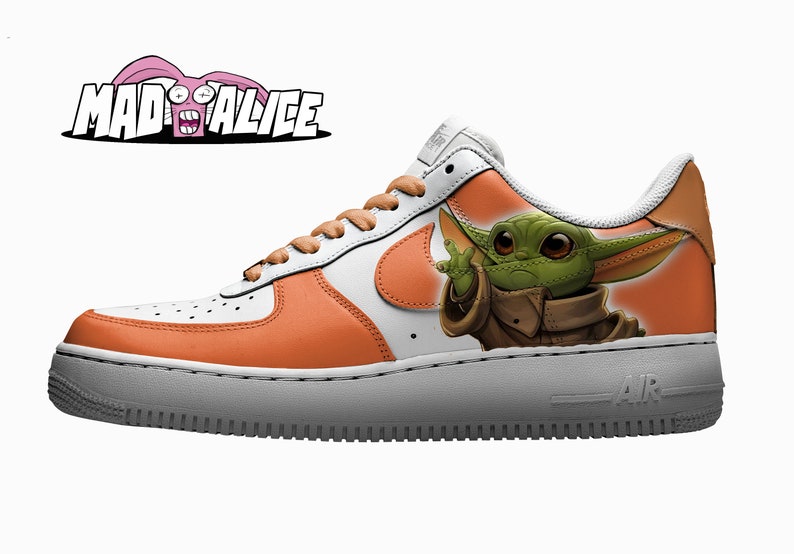 Custom hand painted Nike air force 1 Baby yoda custom