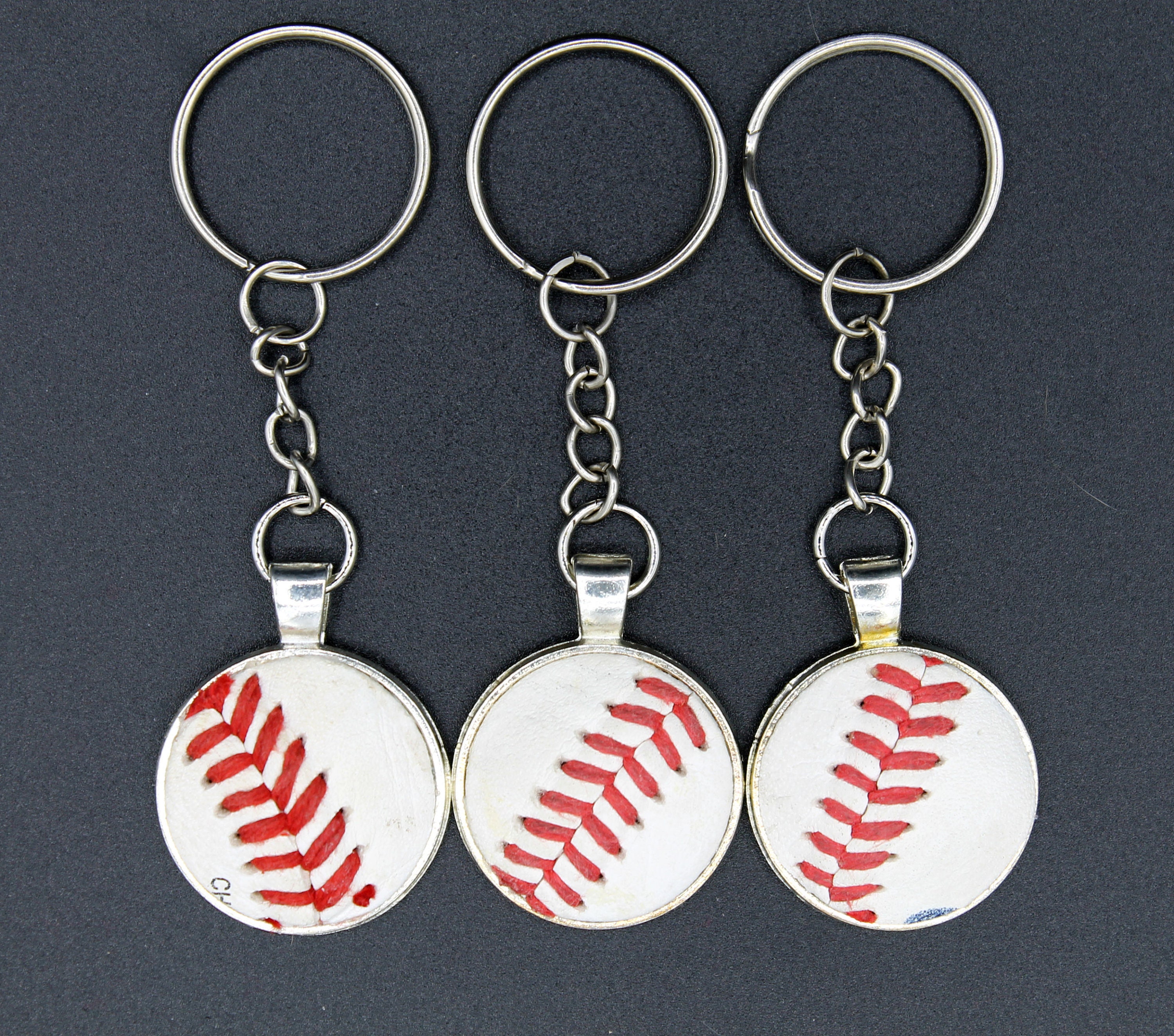 Baseball Key Chain Leather Baseball Keychain Baseball Etsy