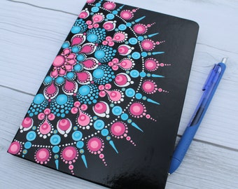 Dot Mandala Hand Painted Journal, Hand Painted Journal, Mindfulness Journal