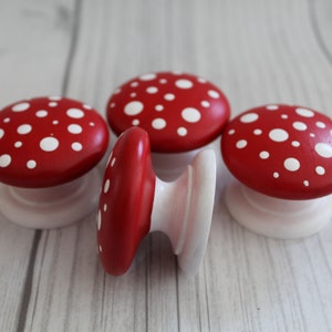 Mushroom Cabinet Door Knobs, Cottagecore Decor, Mushie Decor, Woodland Cupboard Knobs, Toadstool Dresser Knobs image 5