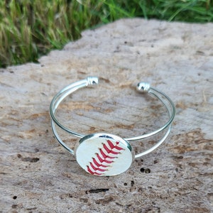 Baseball Bracelet Made from Real Leather Baseballs, Baseball Jewelry, Cuff Bracelet, Baseball Mom, Baseball Gift image 4