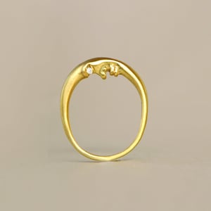 Diamond Moon Ring, Crescent Moon Ring, delicate moon ring