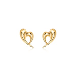 Heart Stud Earrings, Dainty delicate stud earrings, Gold love stud earrings