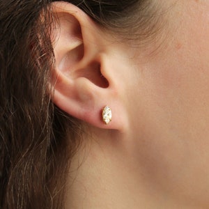 Mini Marquise Studs, Dainty marquise cz stone pair studs, Dainty wedding stud earrings