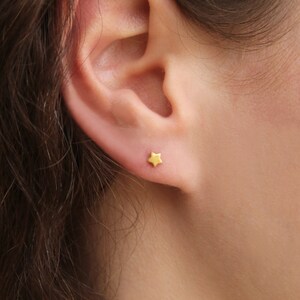 Tiny Star Stud Earrings, Tiny celestial earrings, Minimalist star stud earrings