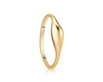 Thin Dome Ring, Minimalist sterling silver delicate ring, Simple stacking gold ring
