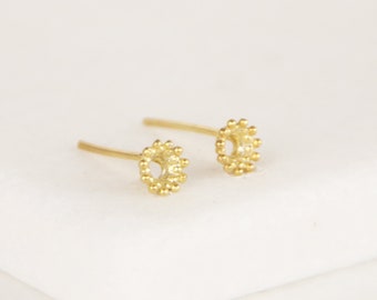 Tiny round dot earrings, Tiny earrings, Studs earrings, Dainty earrings, Minimalist earrings, Delicate earrings