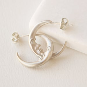 Moon Hoops, Celestial hoop earrings