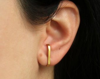 Boucles d'oreilles porte-jarretelles, boucles d'oreilles en argent sterling, clous d'oreilles minimalistes, clous d'oreilles modernes géométriques en or