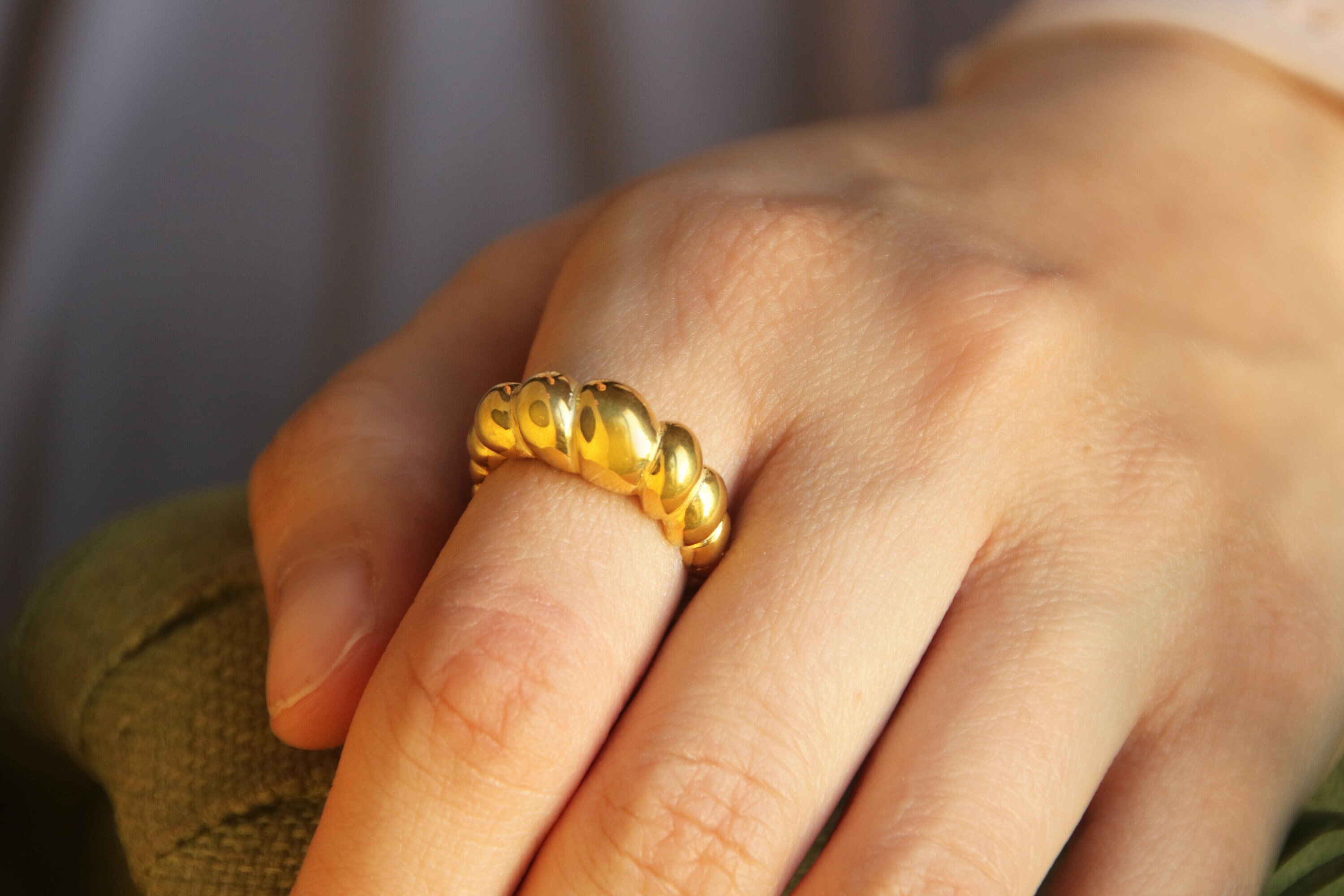 [LAZYDAWN] croissant ring 指輪 リング Croissant Dome Ring, Minimalist Dome Ring, Sterling Silver