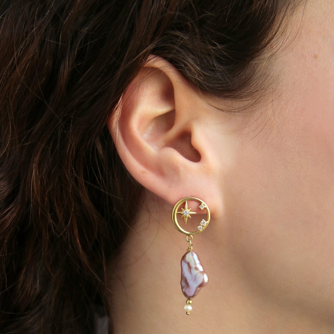 Constellation Pearl Drop Earrings