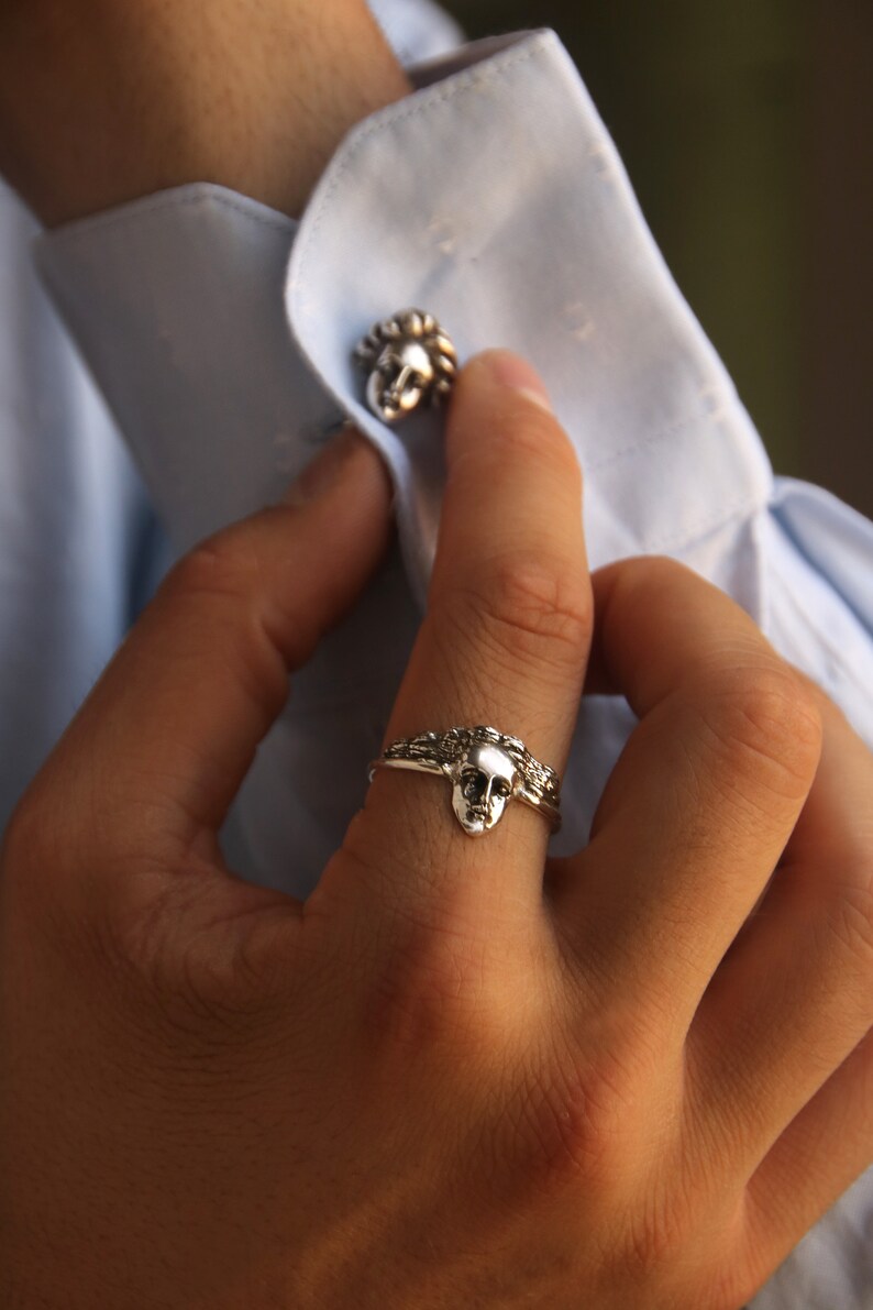 Sterling Silver Face Cufflinks, Gift For Him, Mens Jewelry, Best Gift ideas, Gift For Him image 6