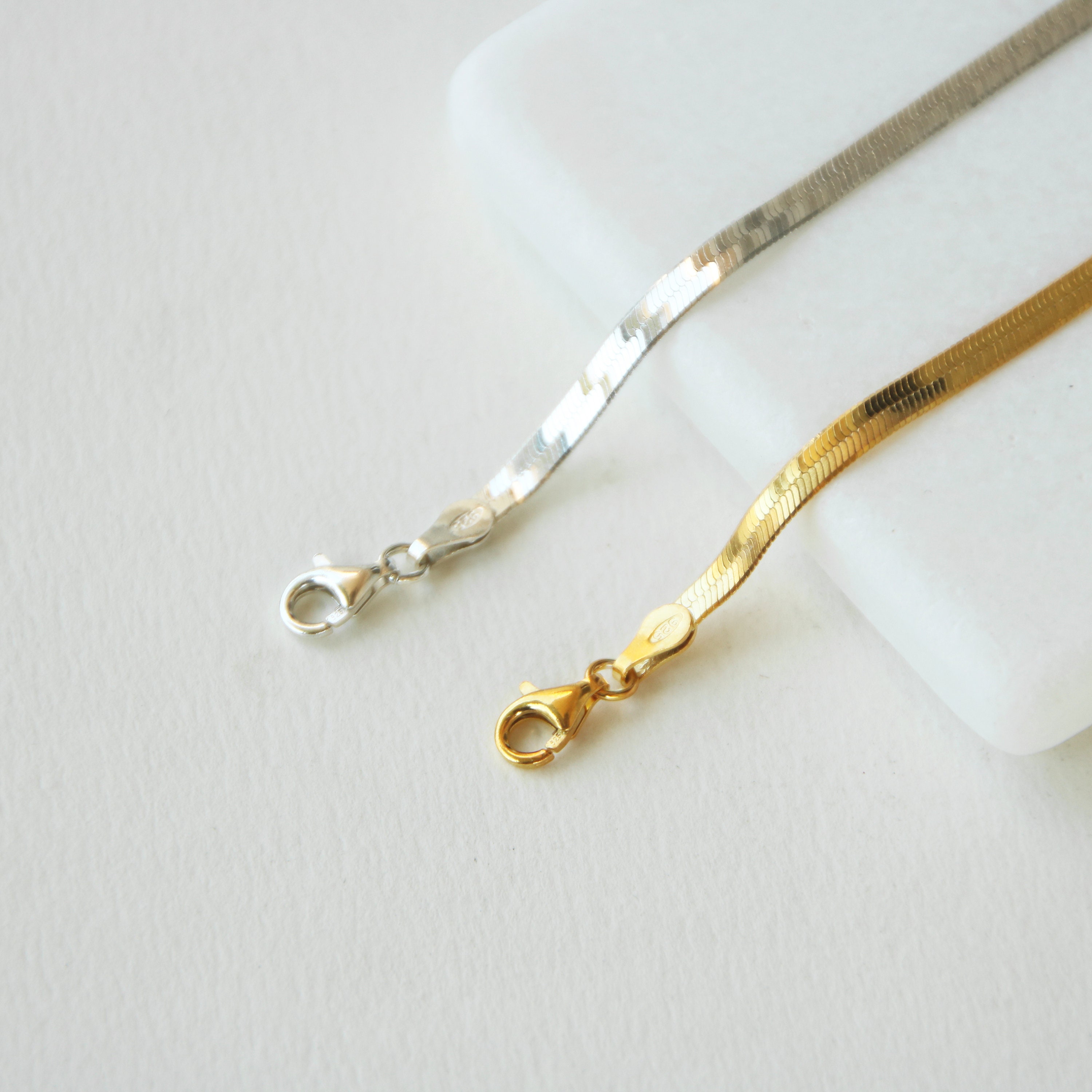 Herringbone Chain Bracelet Charm Bracelet Solid Sterling Etsy Norway