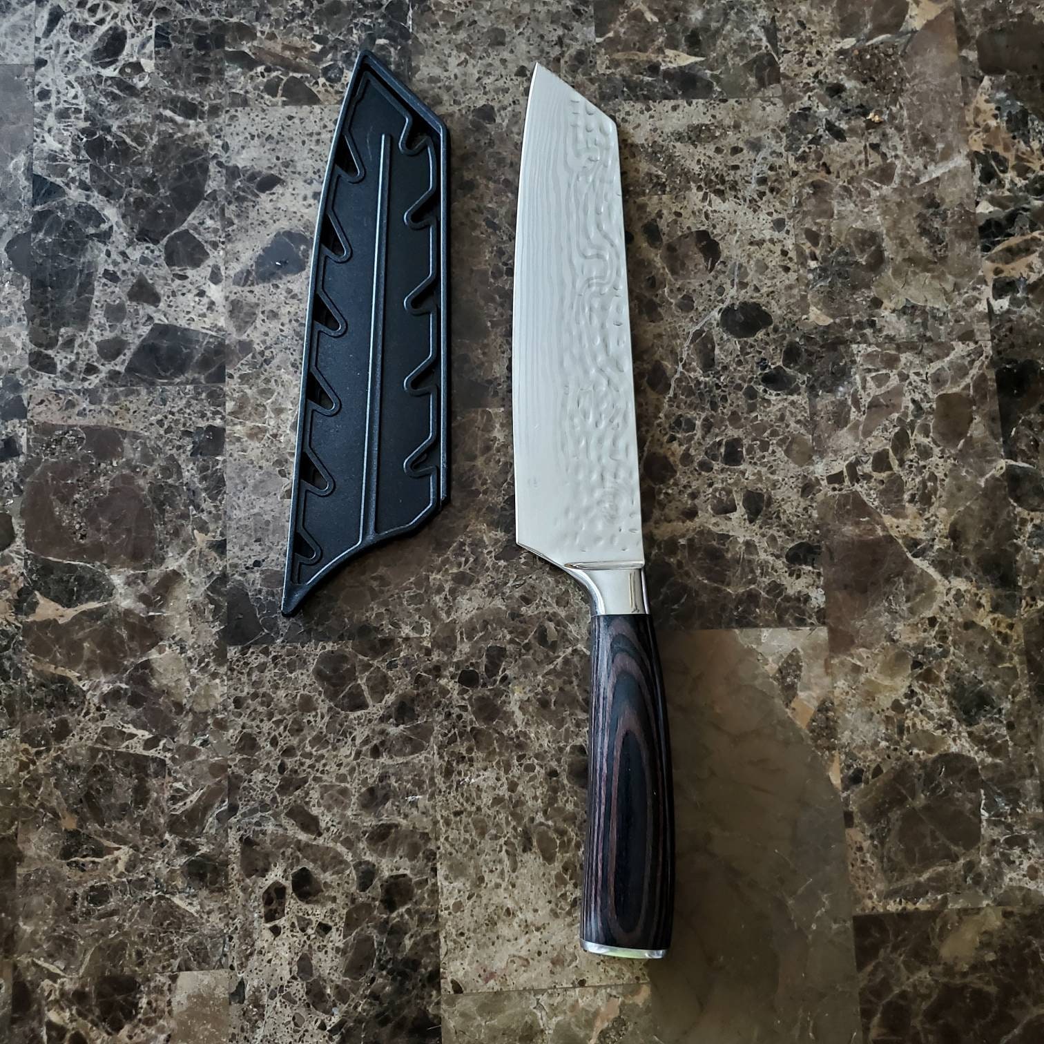 Hammered Super Sharp Non-stick Chef Knife With Protective 