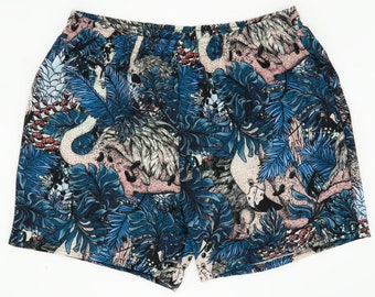 Flamingo Sunrise - Recycled swimming trunks with summery fresh flamingo pattern - botanical all over print