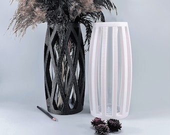 Large Gothic Black Vase: Modern Minimalist Home Decor (11 inch)