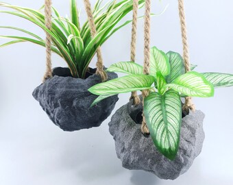 Granite Look Hanging Planter: Modern Indoor Home Decor