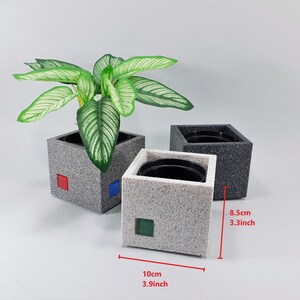 Granite look Planter for Succulent and Cactus Plants , Cactus planter, Succulent planter, Modern planter, Flower planter Unique planter image 2