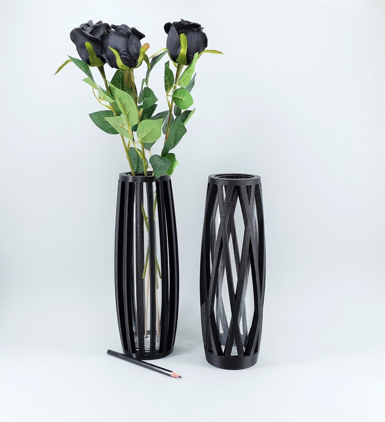 Large vase Goth 28cm 11inch black glass vase Gothic Home