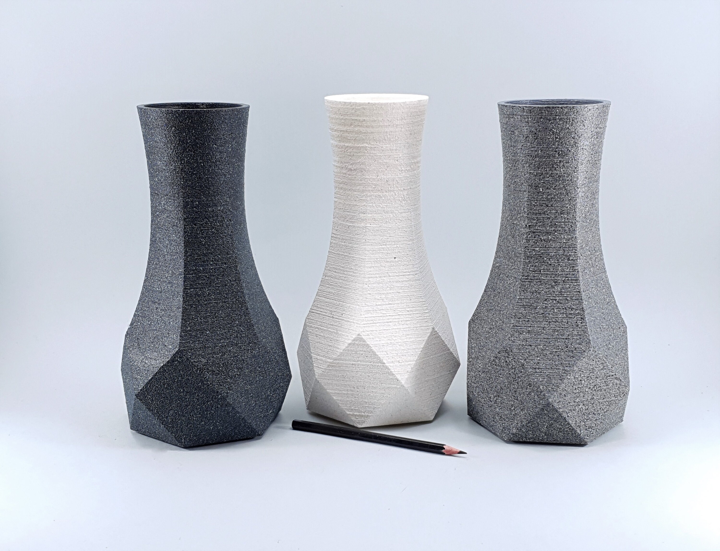 Large 10in 25cm granite stone look vase Black Grey White vase Etsy