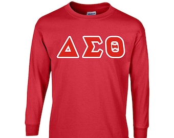 Delta Sigma Theta Lettre grecque brodée Chemise à manches longues