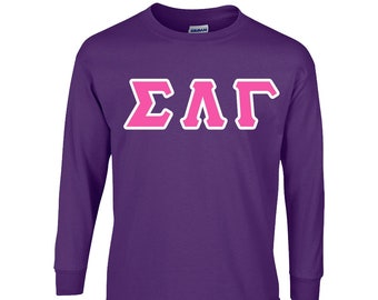 Sigma Lambda Gamma Embroidered Greek letter Long Sleeve shirt