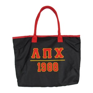 Lambda Pi Chi Zip-Top Canvas Tote Bag