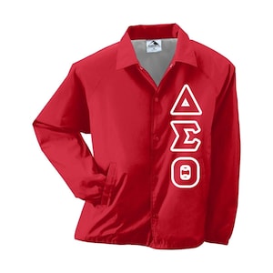 Delta Sigma Theta Left Embroidered Coach Line Jacket