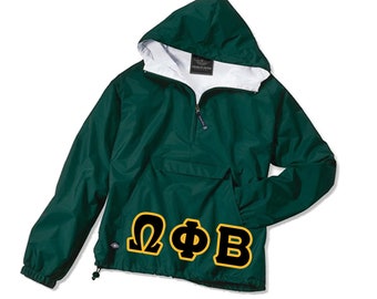 Omega Phi Beta Embroidered Pullover Jacket