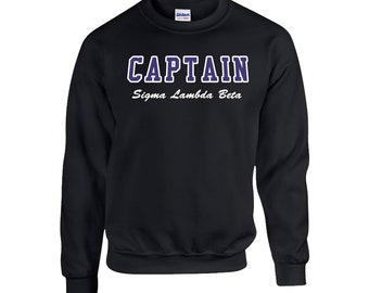 Sigma Lambda Beta Black Embroidered Crewneck Sweatshirt with variation