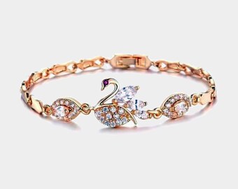 Classical Gold color Zircon Chain Link Bracelet
