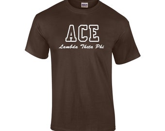 Lambda Theta Phi Brown Embroidered T-Shirt with variation