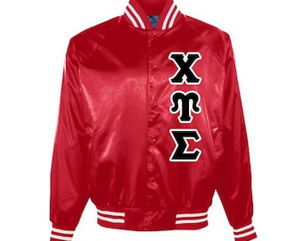Chi Upsilon Sigma Embroidered Satin Jacket