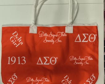 Delta Sigma Theta Zip-Top Canvas Tote Bag