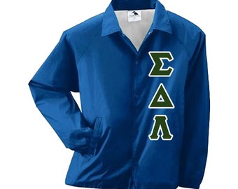 Sigma Delta Lambda Embroidered Coach Line Jacket