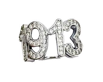 Delta Sigma Theta 1913 High Quality Cubic Zirconia Silver Plated Ring