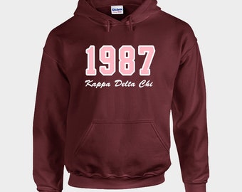Kappa Delta Chi 1987 Embroidered  Hoodie