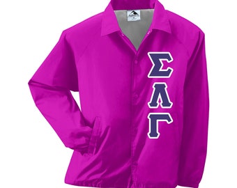 Sigma Lambda Gamma Embroidered Coach Line Jacket (Pocket partially sewn shut)