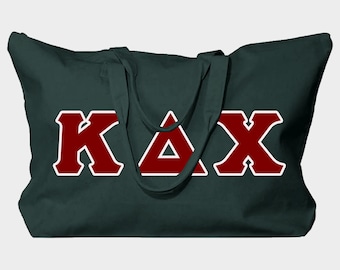 Kappa Delta Chi Embroidery Black Large Tote Bag