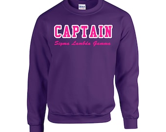 Sigma Lambda Gamma Purple Embroidered Crewneck Sweatshirt with variation