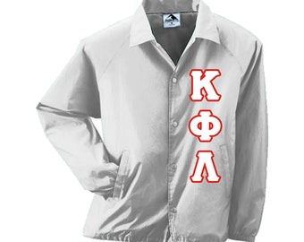 Kappa Phi Lambda Embroidered Coach Line Jacket