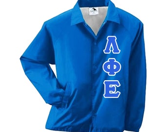 Lambda Phi Epsilonn Embroidered Coach Line Jacket