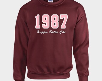Kappa Delta Chi 1987 Embroidered Crewneck Sweatshirt