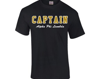 Alpha Psi Lambda Embroidered Black T-Shirt with variation