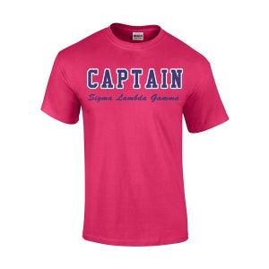 Sigma Lambda Gamma Embroidered Fuchsia T-Shirt with variation