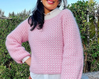 Crochet Top-Down Sweater Pattern: Easy Women's Design (Digital Download)
