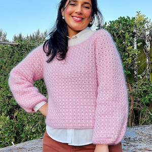 Häkelanleitung für Top-Down-Pullover: Einfaches Damendesign (Digitaler Download)