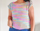 Crochet Top Pattern & Video: Seamless Confetti Summer Blouse (PDF Digital Download)