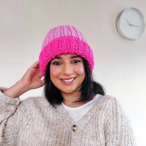 Crochet Chunky Hat Pattern, Crochet Quick Crochet Beanie, Crochet chunky beginner beanie/hat